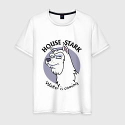 White wolf - House Stark – Мужская футболка хлопок с принтом купить со скидкой в -20%