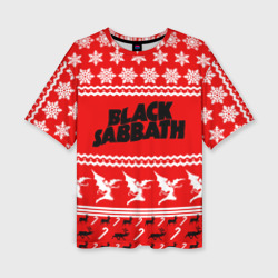 Женская футболка oversize 3D Праздничный Black Sabbath