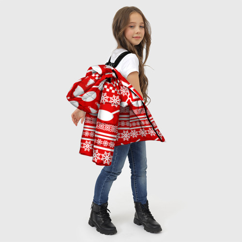 Зимняя куртка для девочек 3D PUBG Новогодняя защита, цвет светло-серый - фото 6