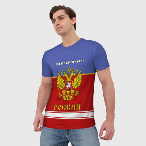 Мужская футболка 3D Хоккеист Владимир, цвет 3D печать - фото 3