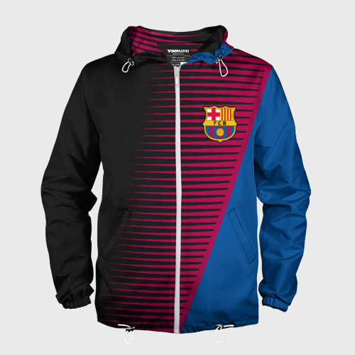 Мужская ветровка 3D FC Barca 2018 Creative uniform, цвет белый