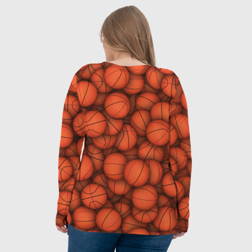 Женский лонгслив 3D Баскетбольные мячи, цвет 3D печать - фото 7