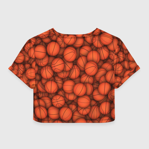 Женская футболка Crop-top 3D Баскетбольные мячи, цвет 3D печать - фото 2