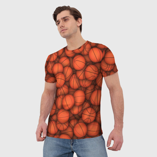 Мужская футболка 3D Баскетбольные мячи - фото 3