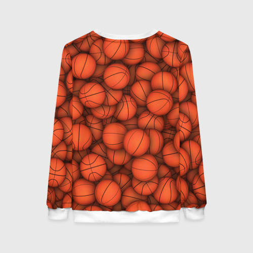 Женский свитшот 3D с принтом Баскетбольные мячи, вид сзади #1