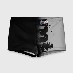 Детские купальные плавки 3D BmW m black grey БМВ