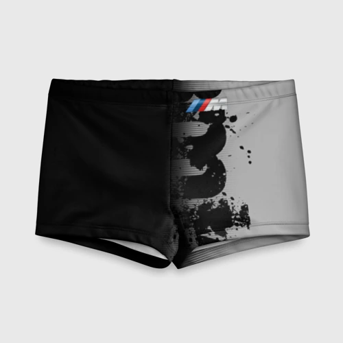 Детские купальные плавки 3D BmW m black grey БМВ