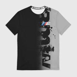 Мужская футболка 3D BmW m black grey БМВ