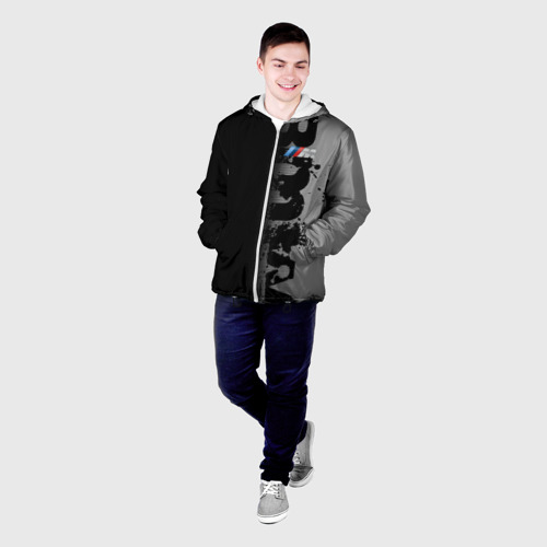 Мужская куртка 3D BmW m black grey БМВ, цвет 3D печать - фото 3