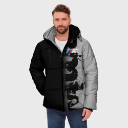 Мужская зимняя куртка 3D BmW m black grey БМВ - фото 2