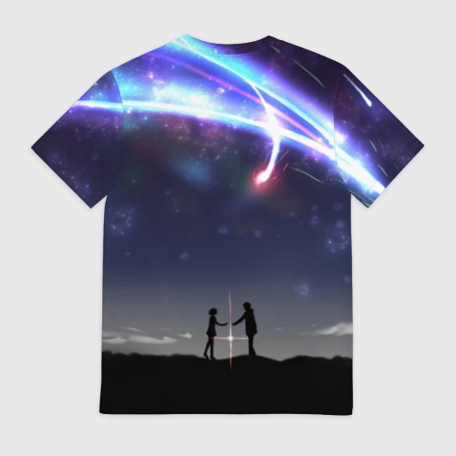 Мужская футболка 3D с принтом Your name 2, вид сзади #1