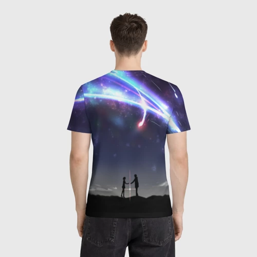 Мужская футболка 3D с принтом Your name 2, вид сзади #2