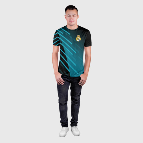 Мужская футболка 3D Slim Real Madrid Creative uniform, цвет 3D печать - фото 4