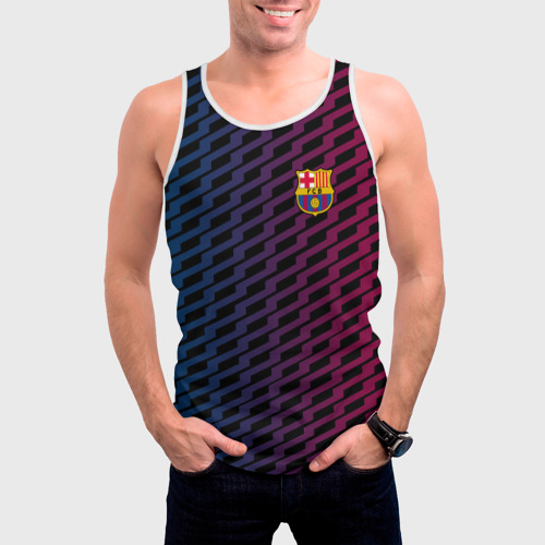 Мужская майка 3D FC Barca 2018 Creative uniform, цвет 3D печать - фото 3