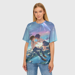 Женская футболка oversize 3D Your name 6 - фото 2