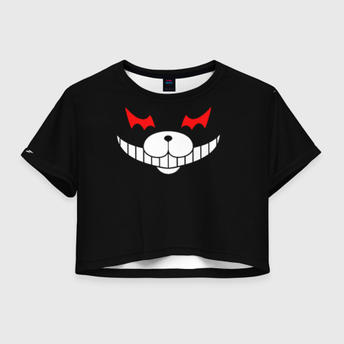 Женская футболка Crop-top 3D Monokuma Black, цвет 3D печать