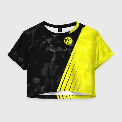 Женская футболка Crop-top 3D FC Borussia 2018 Abstract