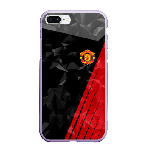 Чехол для iPhone 7Plus/8 Plus матовый Манчестер Юнайтед FCMU Manchester united, цвет светло-сиреневый