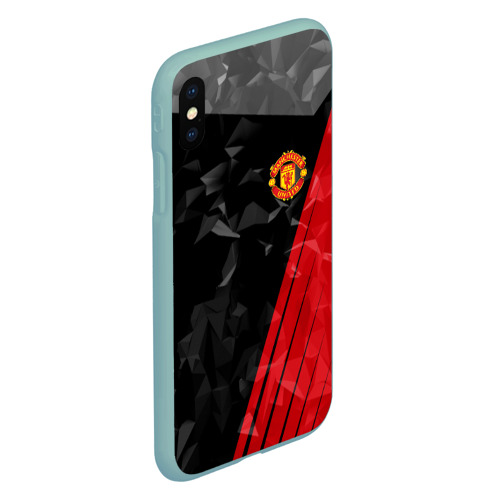 Чехол для iPhone XS Max матовый Манчестер Юнайтед FCMU Manchester united, цвет мятный - фото 3