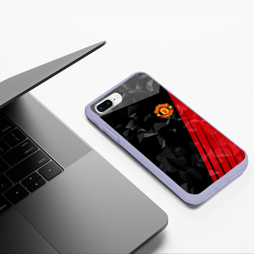 Чехол для iPhone 7Plus/8 Plus матовый Манчестер Юнайтед FCMU Manchester united, цвет светло-сиреневый - фото 5