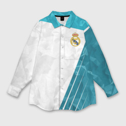 Женская рубашка oversize 3D Реал Мадрид Real Madrid