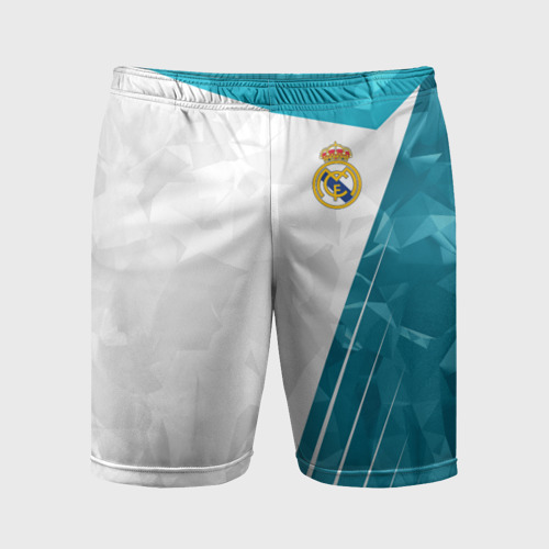 Мужские шорты спортивные с принтом РЕАЛ МАДРИД | REAL MADRID, вид спереди #2