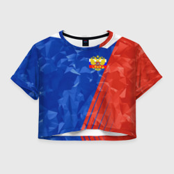 Женская футболка Crop-top 3D Russia - Tricolor Collection