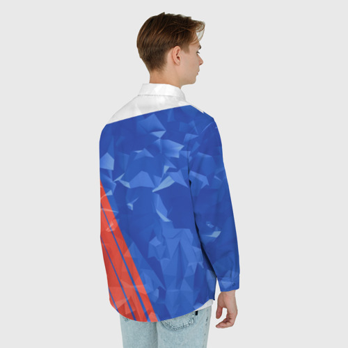 Мужская рубашка oversize 3D с принтом Russia - Tricolor Collection, вид сзади #2