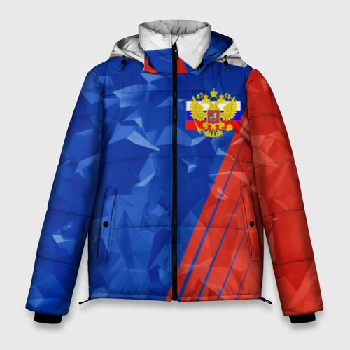 Мужская зимняя куртка 3D Russia - Tricolor Collection, цвет светло-серый