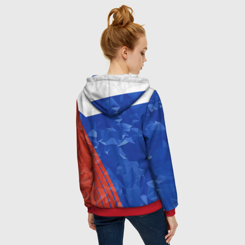 Женская толстовка 3D на молнии Russia - Tricolor Collection, цвет красный - фото 4