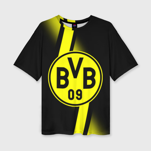 Женская футболка oversize 3D FC Borussia 2018 Storm, цвет 3D печать