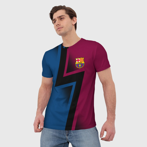 Мужская футболка 3D FC Barca 2018 Creative uniform, цвет 3D печать - фото 3