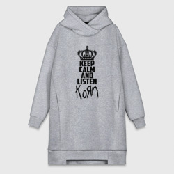 Платье-худи хлопок Keep calm and listen Korn