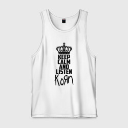 Мужская майка хлопок Keep calm and listen Korn