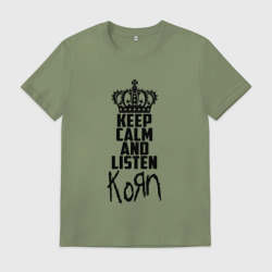 Мужская футболка хлопок Keep calm and listen Korn