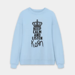 Мужской свитшот oversize без начеса хлопок Keep calm and listen Korn
