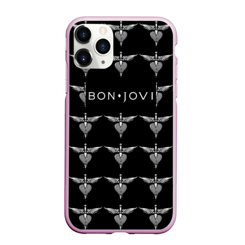 Чехол для iPhone 11 Pro Max матовый Bon Jovi, цвет розовый