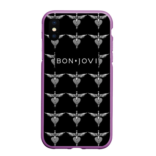 Чехол для iPhone XS Max матовый Bon Jovi, цвет фиолетовый