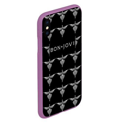 Чехол для iPhone XS Max матовый Bon Jovi, цвет фиолетовый - фото 3