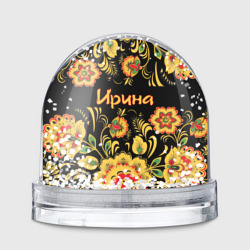 Игрушка Снежный шар Ирина, роспись под хохлому