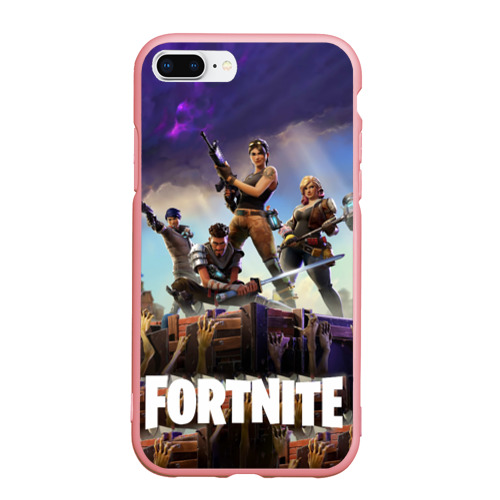 Чехол для iPhone 7Plus/8 Plus матовый Fortnite, цвет баблгам