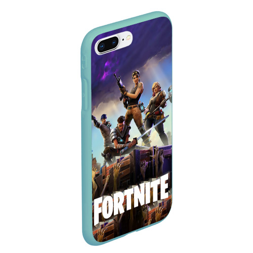 Чехол для iPhone 7Plus/8 Plus матовый Fortnite, цвет мятный - фото 3