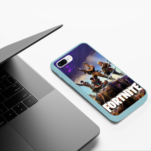 Чехол для iPhone 7Plus/8 Plus матовый Fortnite, цвет мятный - фото 5