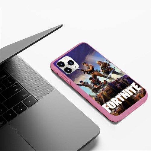 Чехол для iPhone 11 Pro Max матовый Fortnite, цвет малиновый - фото 5