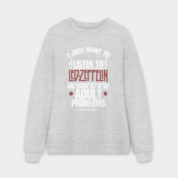 Мужской свитшот oversize без начеса хлопок Я прост хочу слушать LedZep