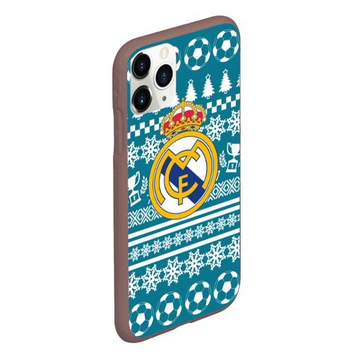 Чехол для iPhone 11 Pro Max матовый Ronaldo 7 Новогодний, цвет коричневый - фото 3