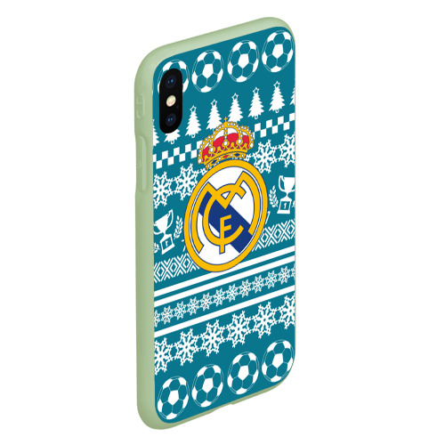 Чехол для iPhone XS Max матовый Ronaldo 7 Новогодний, цвет салатовый - фото 3