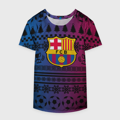 Накидка на куртку 3D FC Barca Новогодний, цвет 3D печать - фото 4