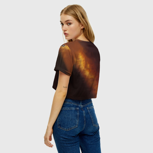 Женская футболка Crop-top 3D Led Zeppelin, цвет 3D печать - фото 5