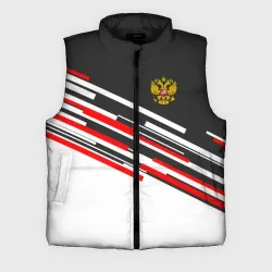 Мужской жилет утепленный 3D Russia - Black and White